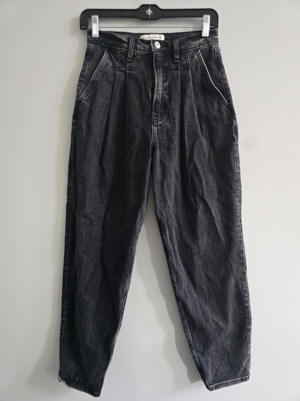 Abercrombie & Fitch The '90s Mom Jean Ultra High Rise Women's Size 25 Black Wash